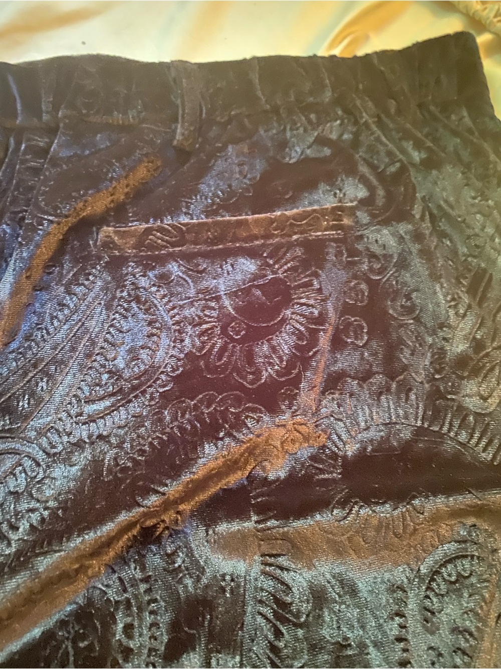 Dex Plus Size 2X Black Velvet Paisley Wide Leg Pants NWOT - Picture 7 of 10